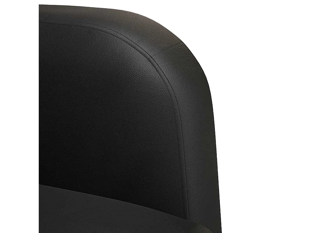 Divano a due posti in similpelle nero da 110 cm