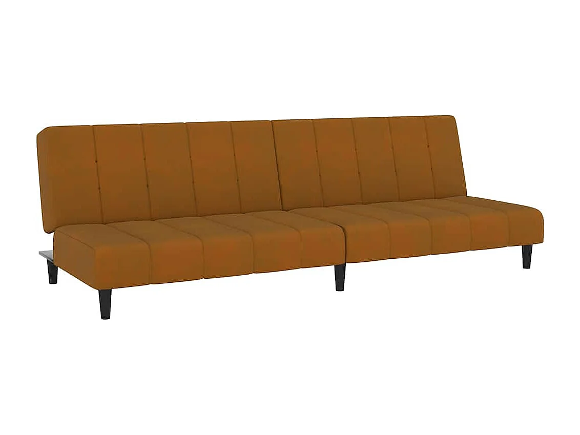 Sofá cama de 2 plazas en terciopelo marrón