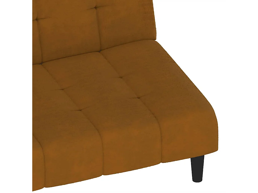 Sofá cama de 2 plazas en terciopelo marrón