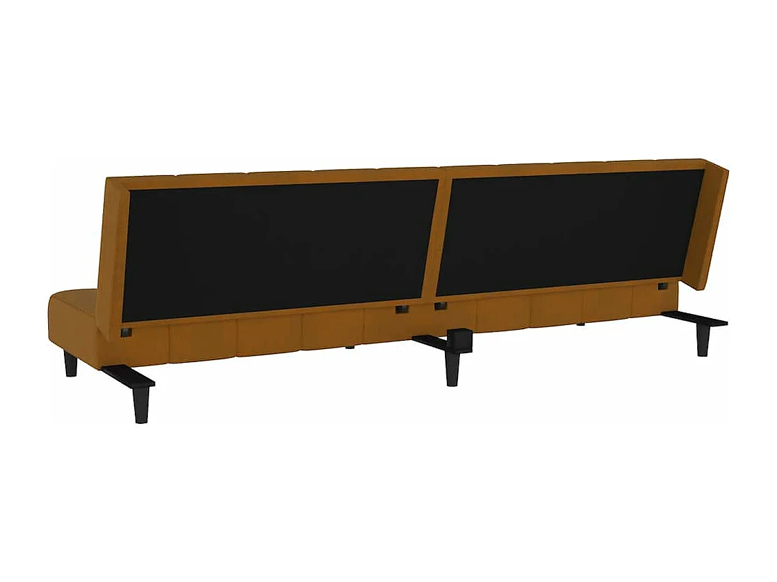 Bruine fluwelen 2-zits slaapbank