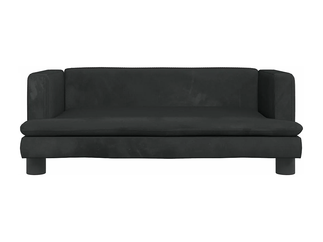 Kinderbank zwart 80x45x30 cm fluweel