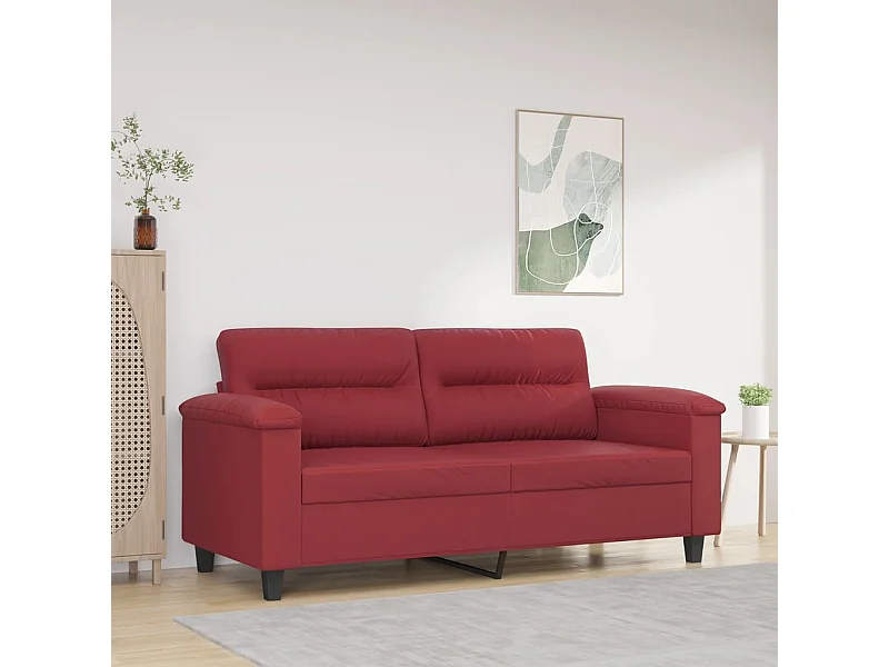 Divano 2 posti rosso bordeaux 140 cm Similpelle