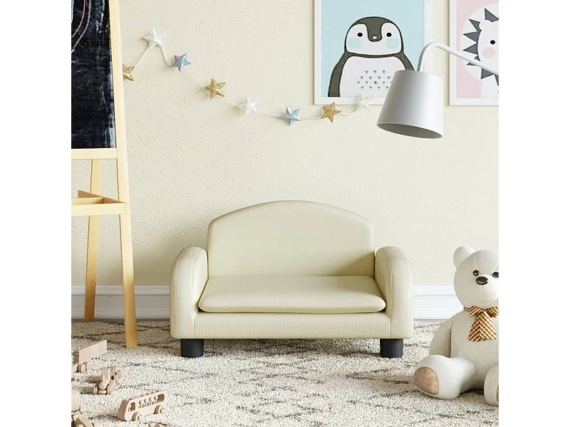 Canapé pour enfants crème 50x40x30 cm similicuir