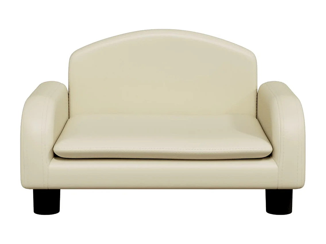 Sofá infantil creme 50x40x30 cm imitação de pele
