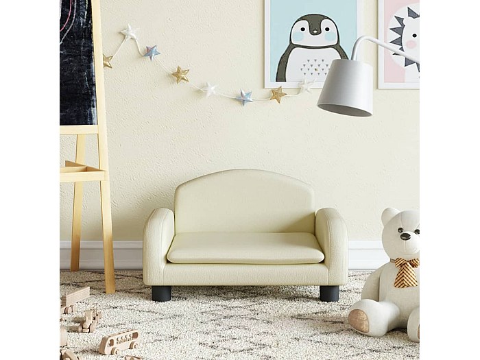 Divano per bambini in tessuto tortora 70x45x30 cm