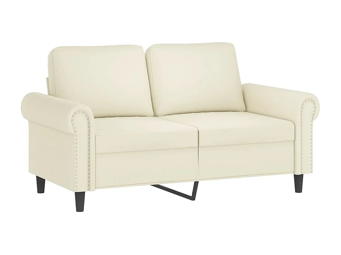 Conjunto de sofá de 3 peças com almofadas de veludo creme