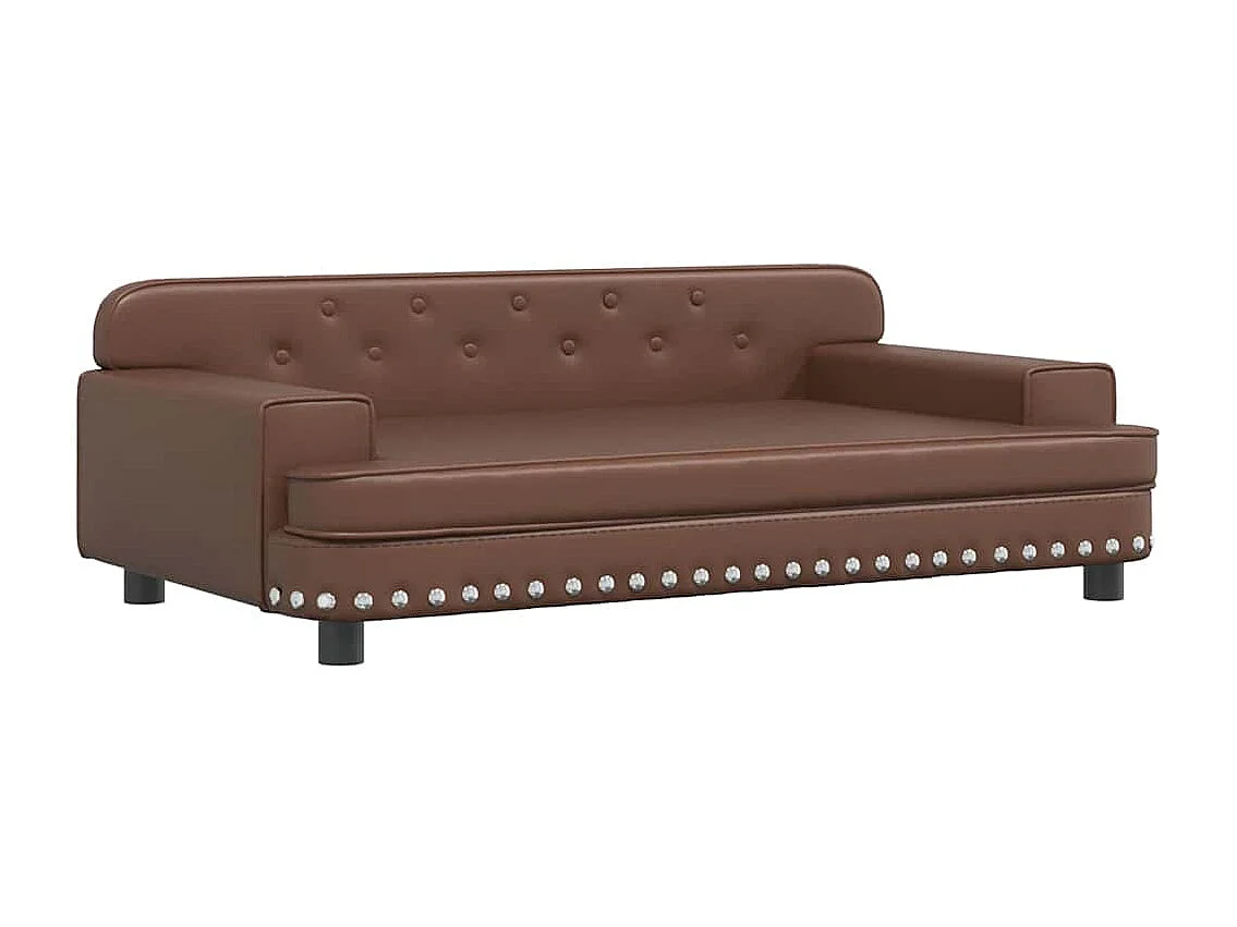 Sofá infantil marrom 90x53x30 cm imitação de couro