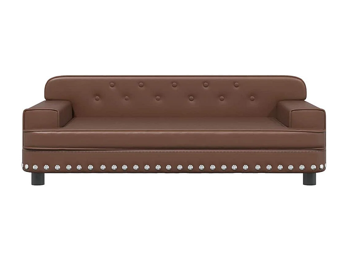 Sofá infantil marrom 90x53x30 cm imitação de couro