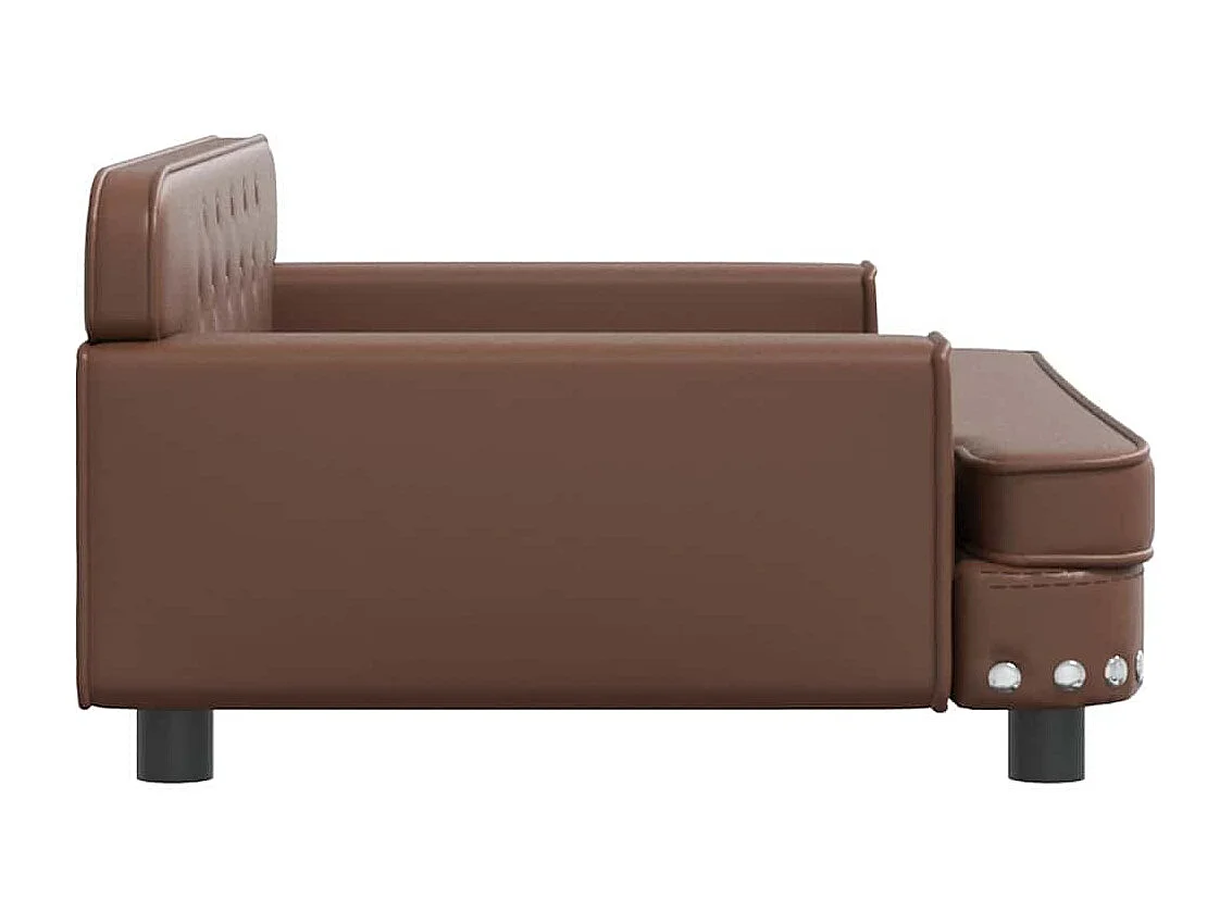 Sofá infantil marrom 90x53x30 cm imitação de couro