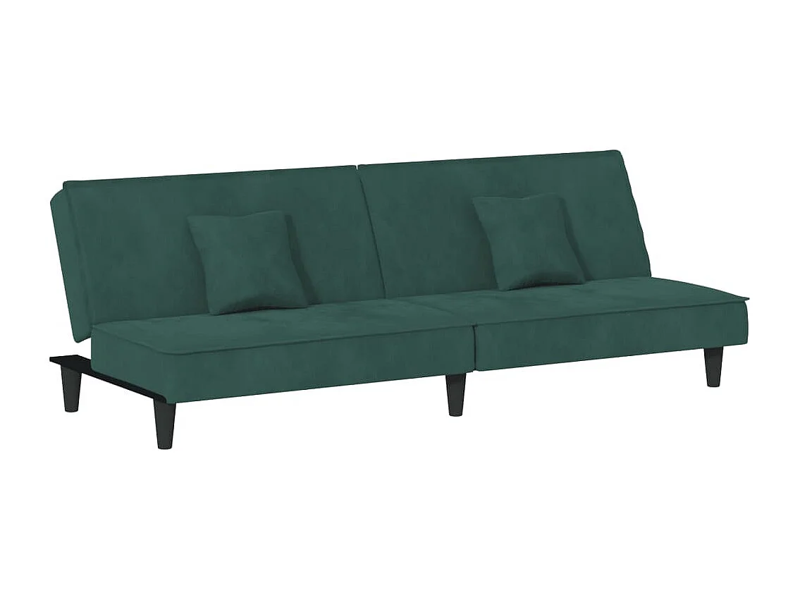 Sofá-cama de veludo verde escuro