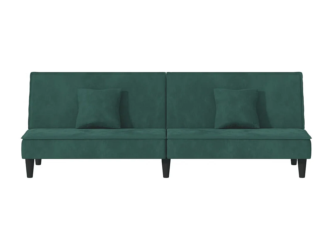 Sofá-cama de veludo verde escuro