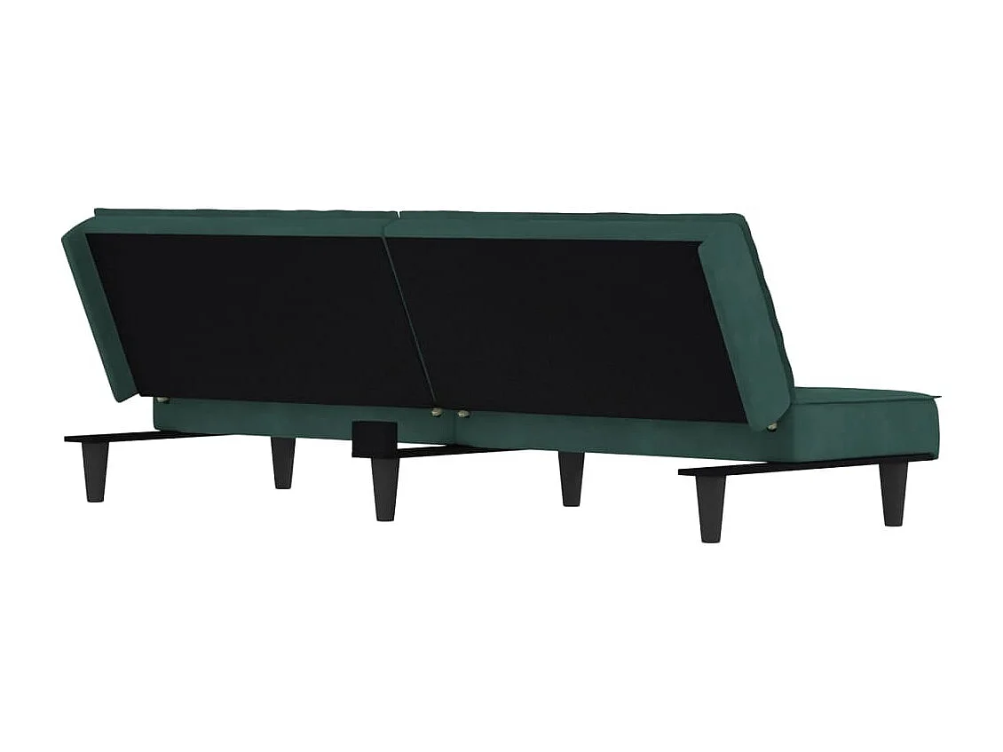 Sofá-cama de veludo verde escuro