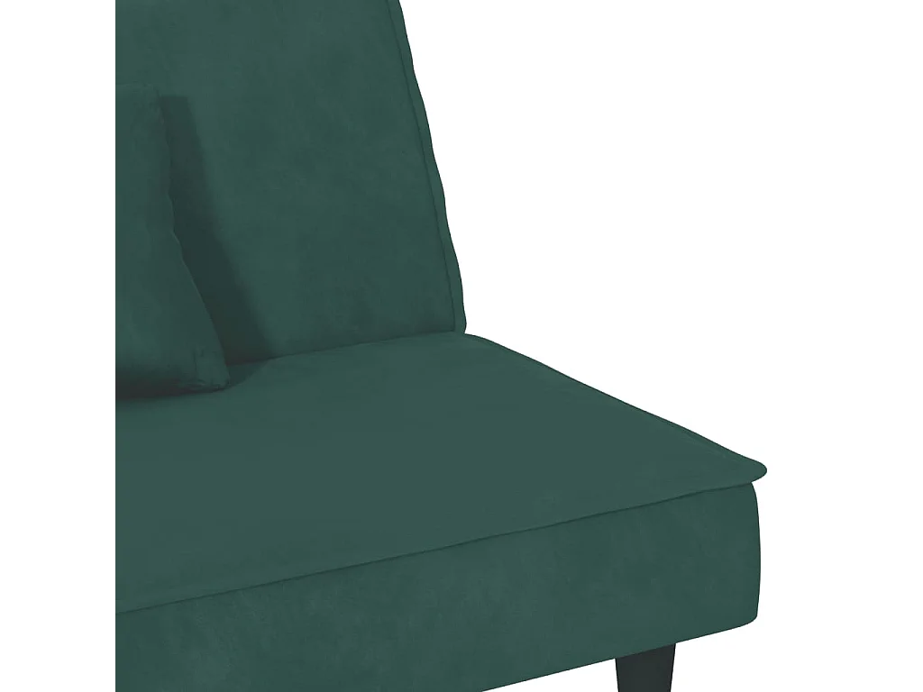 Sofá-cama de veludo verde escuro