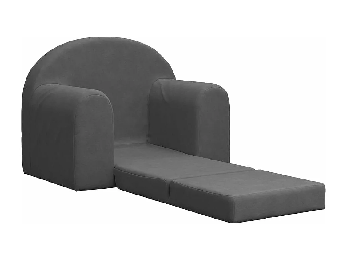 Canapé-lit pour enfants anthracite peluche douce