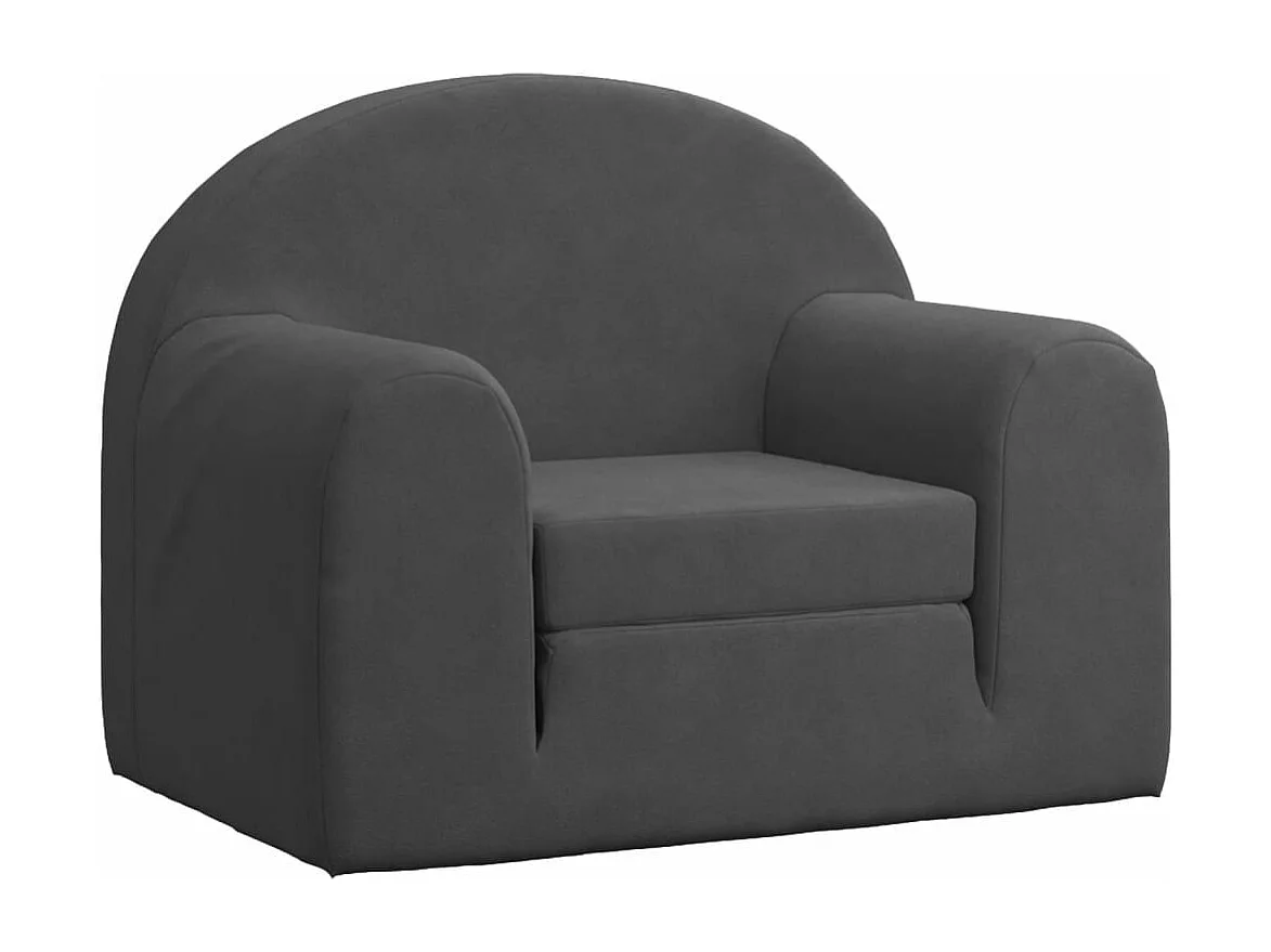 Divano letto per bambini antracite morbido peluche