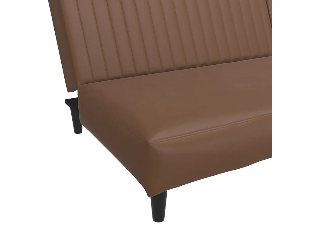 Canapé-lit 2 places marron similicuir