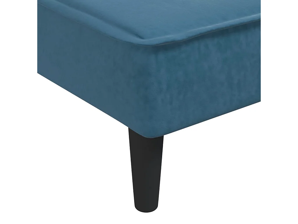 Canapé-lit en forme de L bleu 255x140x70 cm velours