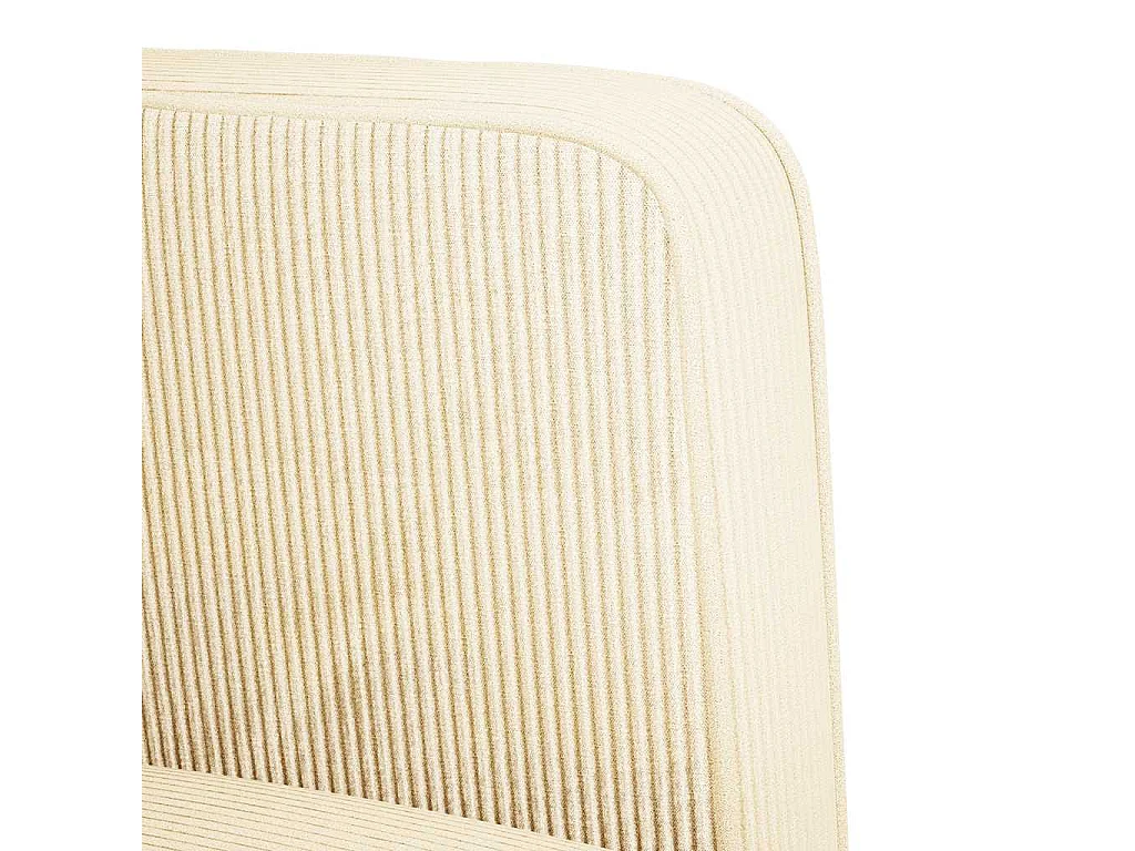 Divano a due posti color crema 109 cm tessuto velluto a coste