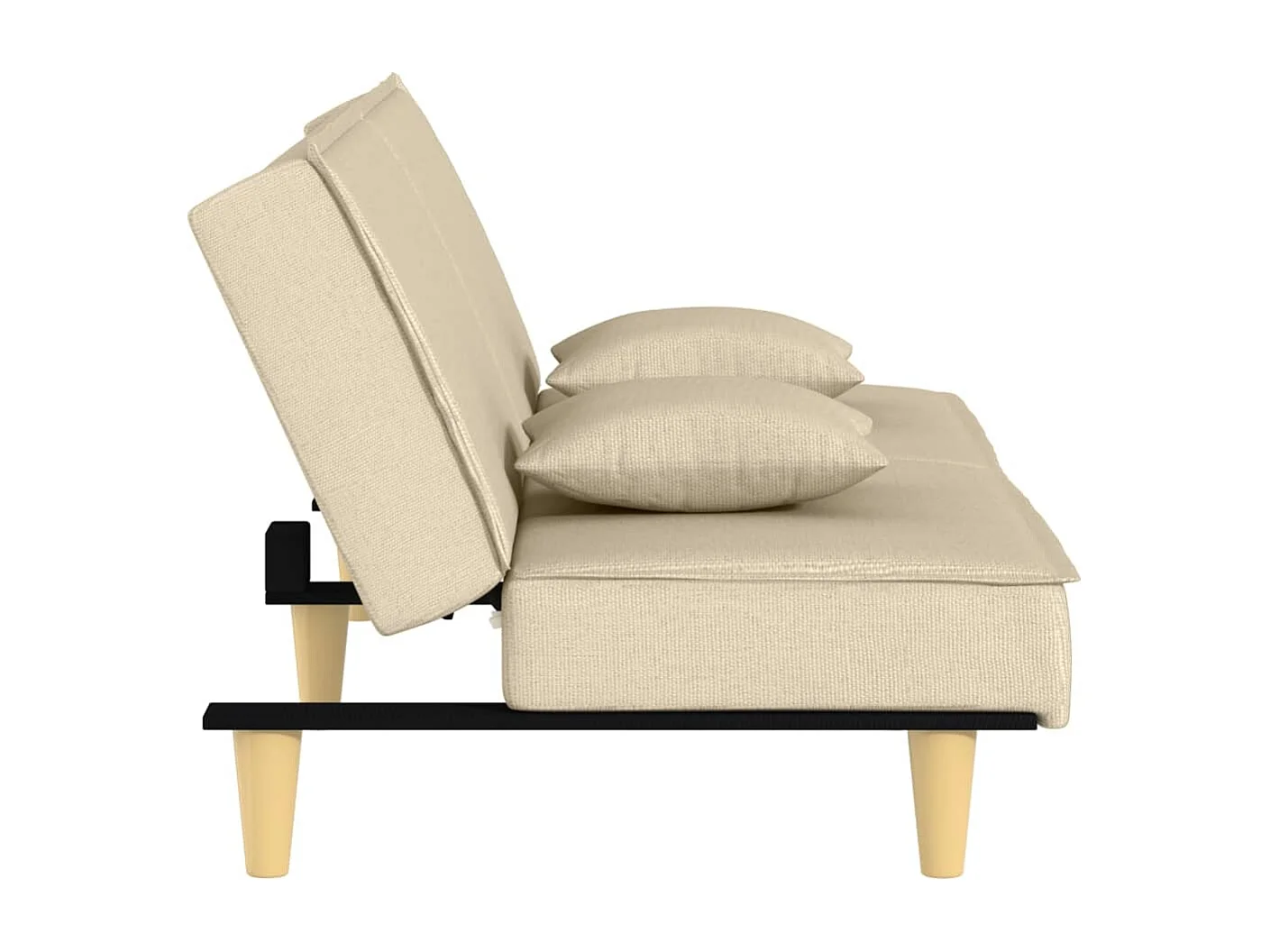 Divano letto in tessuto color crema