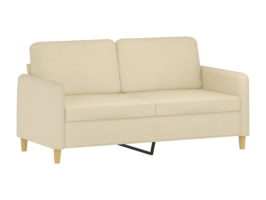Set divano 3 pezzi con cuscini in tessuto crema