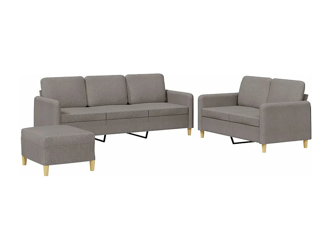 Ensemble de canapés 3 pcs avec coussins Taupe Tissu