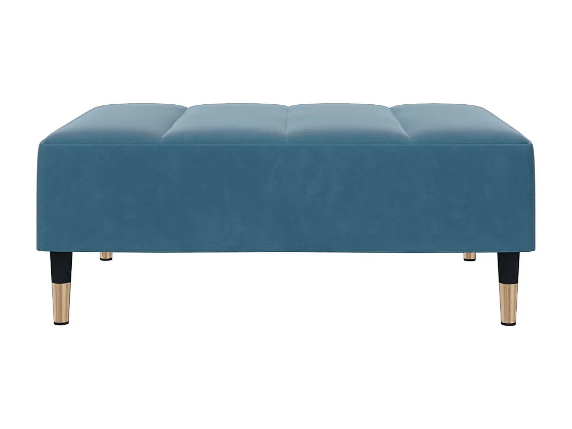 Sofá cama 2 lugares com apoio para os pés veludo azul