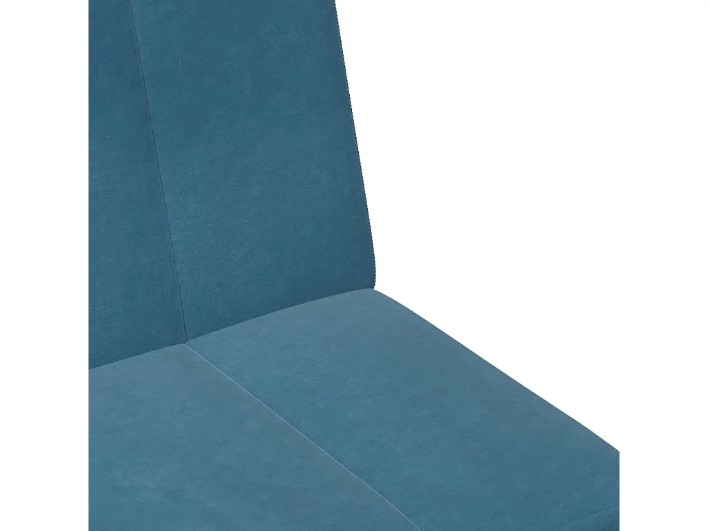 Sofá cama 2 lugares com apoio para os pés veludo azul