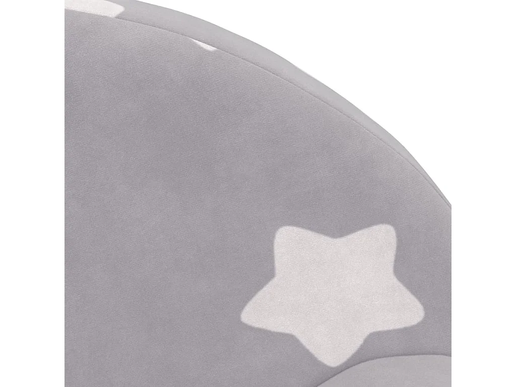 Sofá-cama infantil cinza claro com pelúcia macia em forma de estrelas