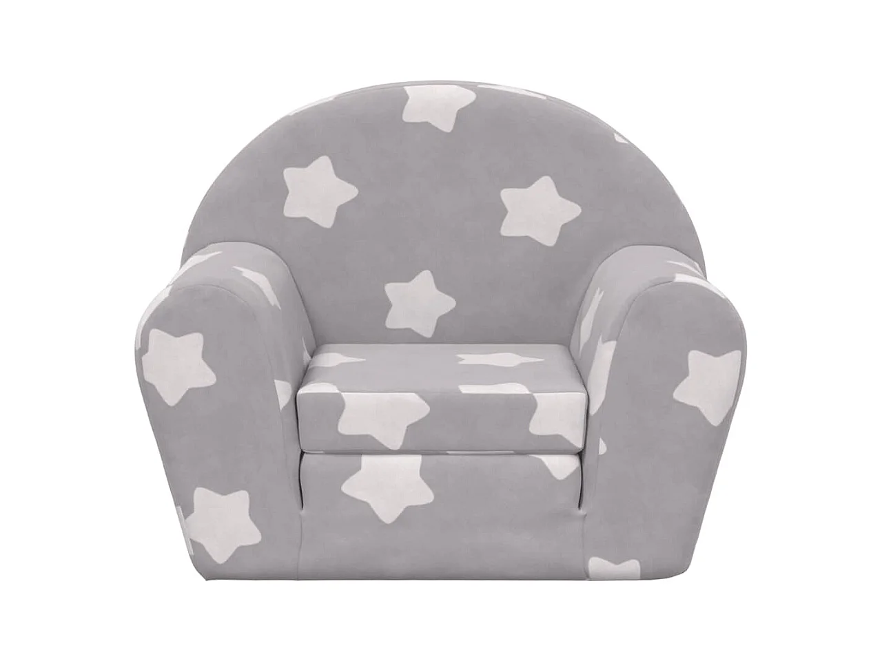 Canapé-lit pour enfants gris clair avec étoiles peluche douce