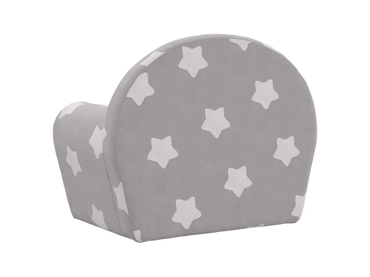 Canapé-lit pour enfants gris clair avec étoiles peluche douce