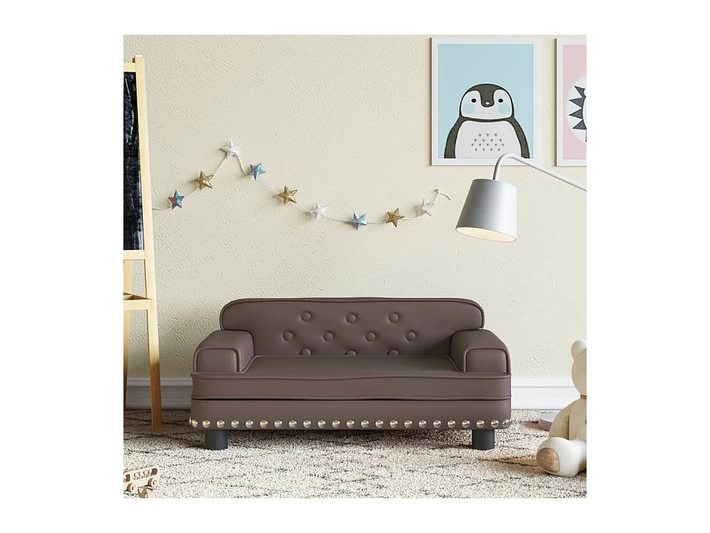 Canapé pour enfants marron 70x45x30 cm similicuir