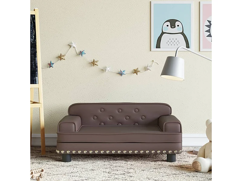Canapé pour enfants marron 70x45x30 cm similicuir