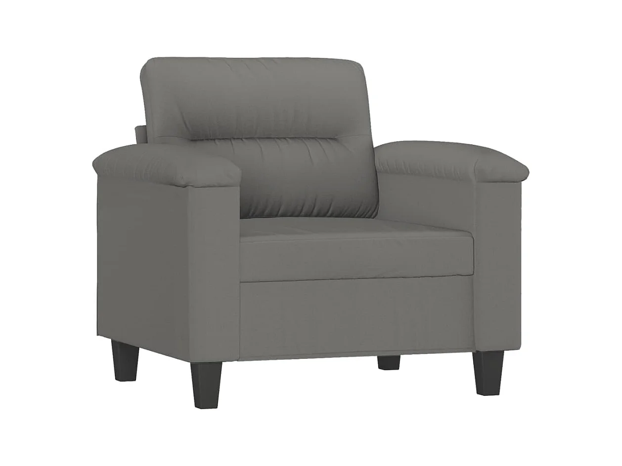 Ensemble de canapés 4 pcs coussins gris foncé tissu microfibre