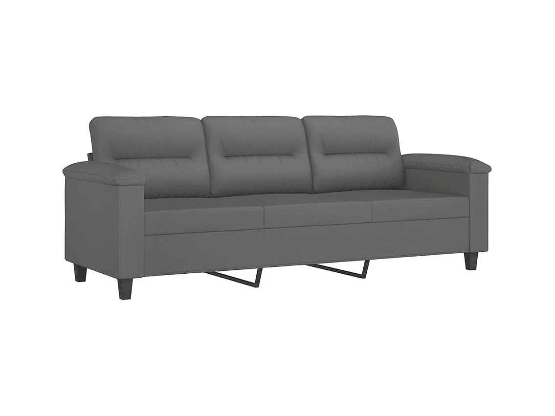 Ensemble de canapés 4 pcs coussins gris foncé tissu microfibre