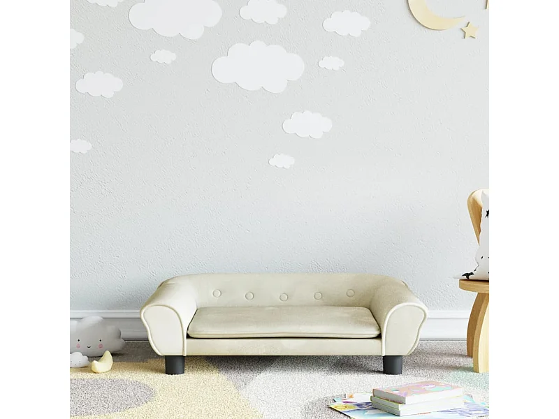 Canapé pour enfants crème 70x45x26 cm velours