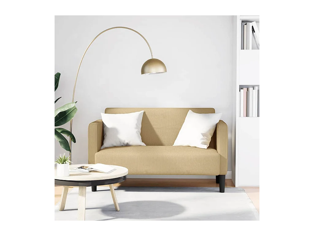 Canapé causeuse gris vert clair 109 cm tissu velours c?telé