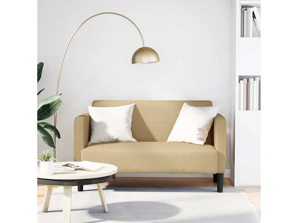 Canapé causeuse gris vert clair 109 cm tissu velours c?telé