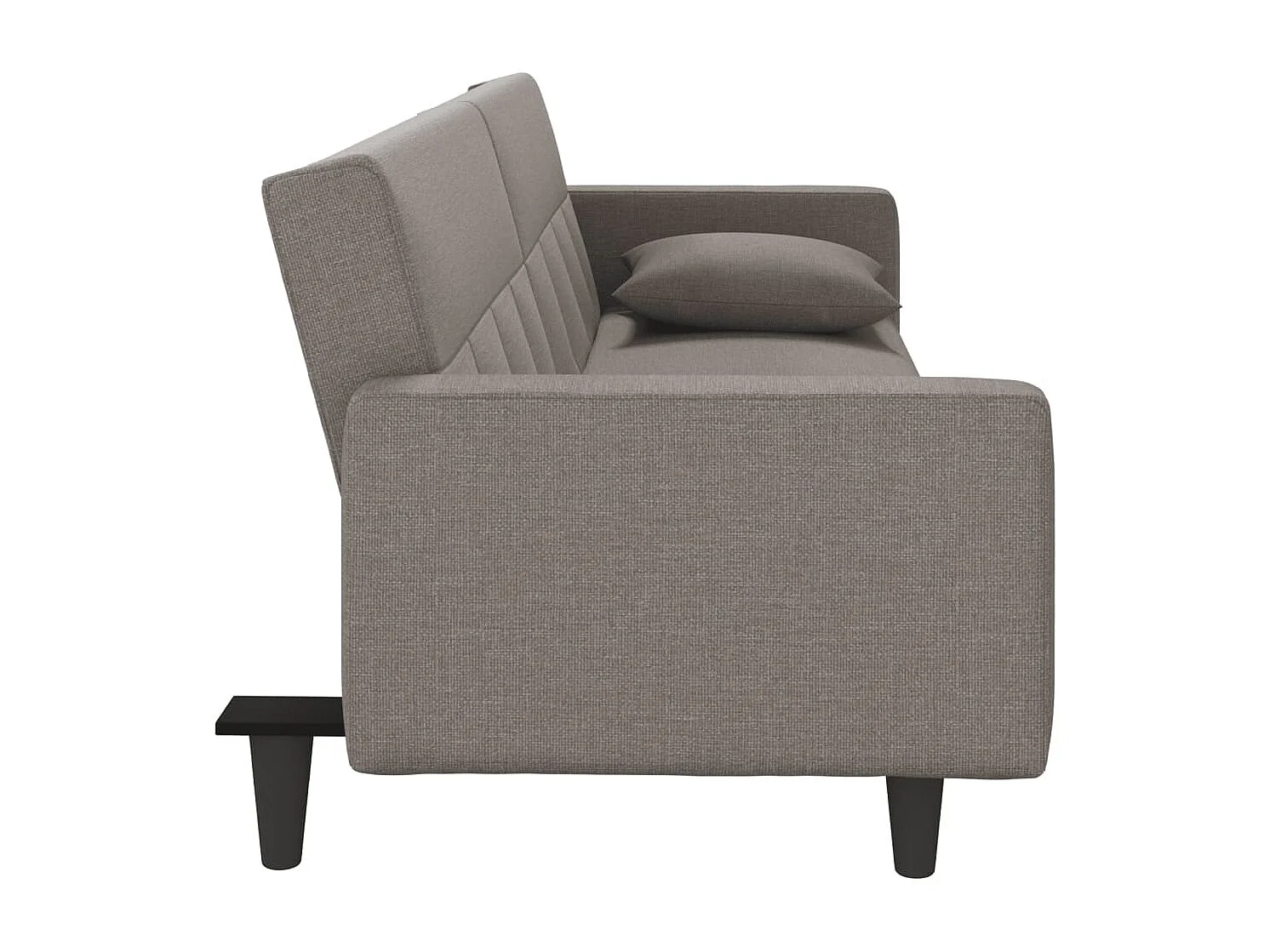 Divano letto con cuscini in tessuto color tortora