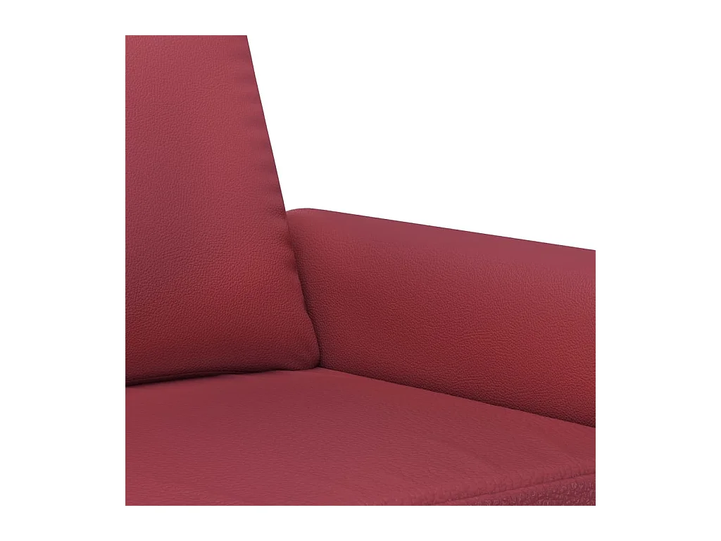 Ensemble de canapés 3 pcs et coussins rouge bordeaux similicuir