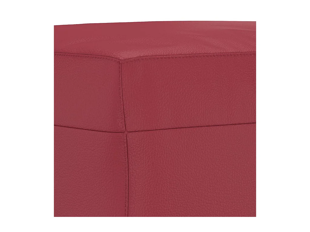 Ensemble de canapés 3 pcs et coussins rouge bordeaux similicuir