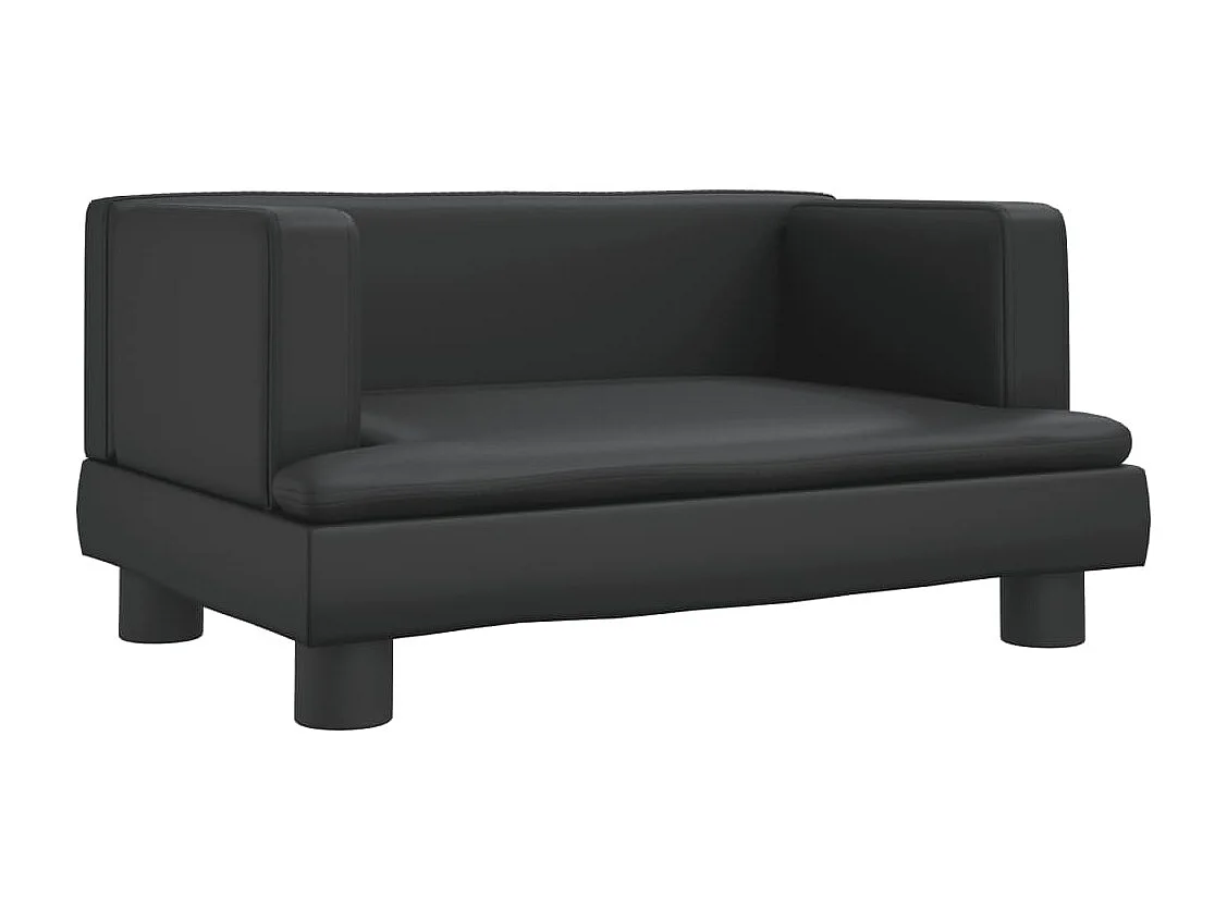 Zwarte kinderbank 60x40x30 cm imitatieleer