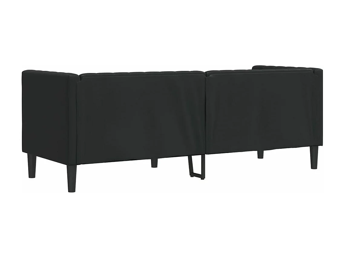 Sofá Chesterfield de 3 plazas en piel sintética color negro