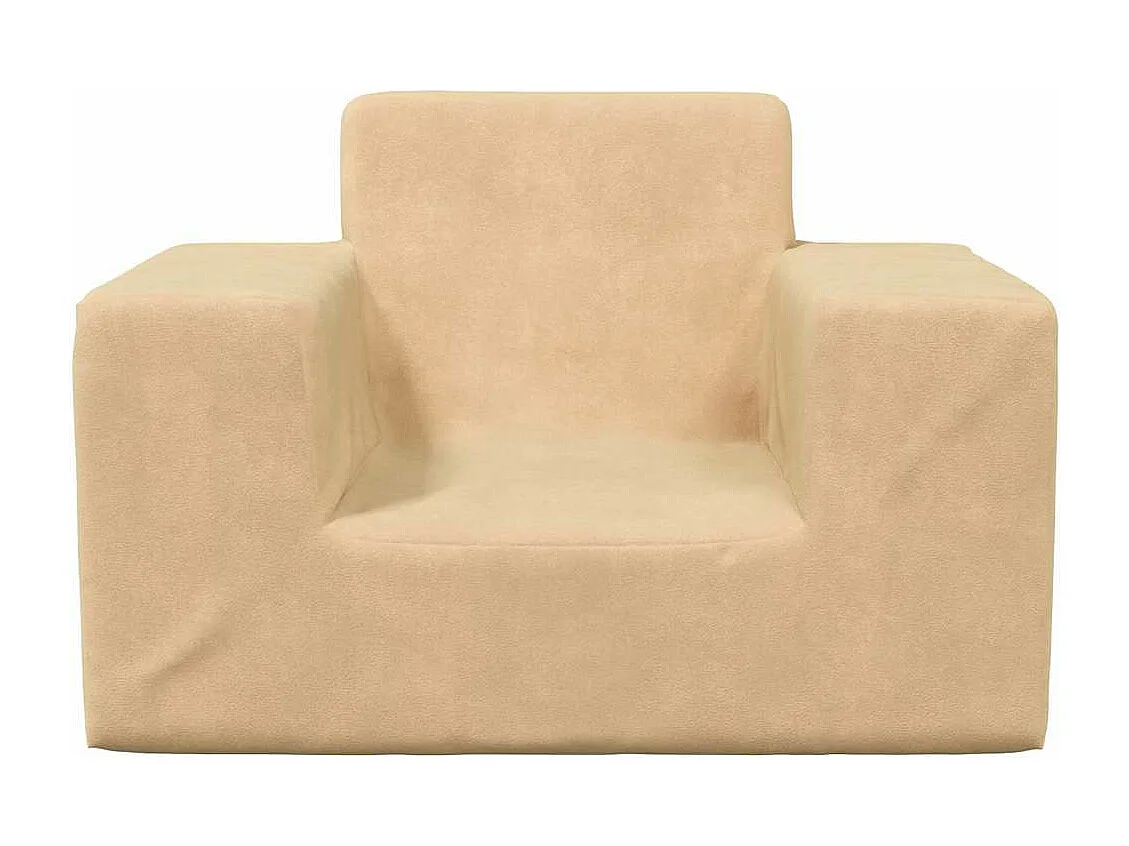 Kindersofa Creme Weicher Plüsch