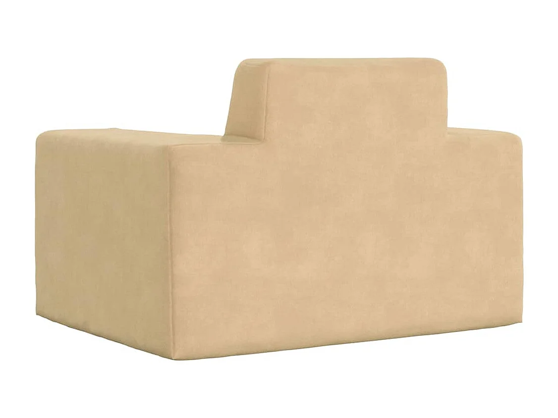Kindersofa Creme Weicher Plüsch