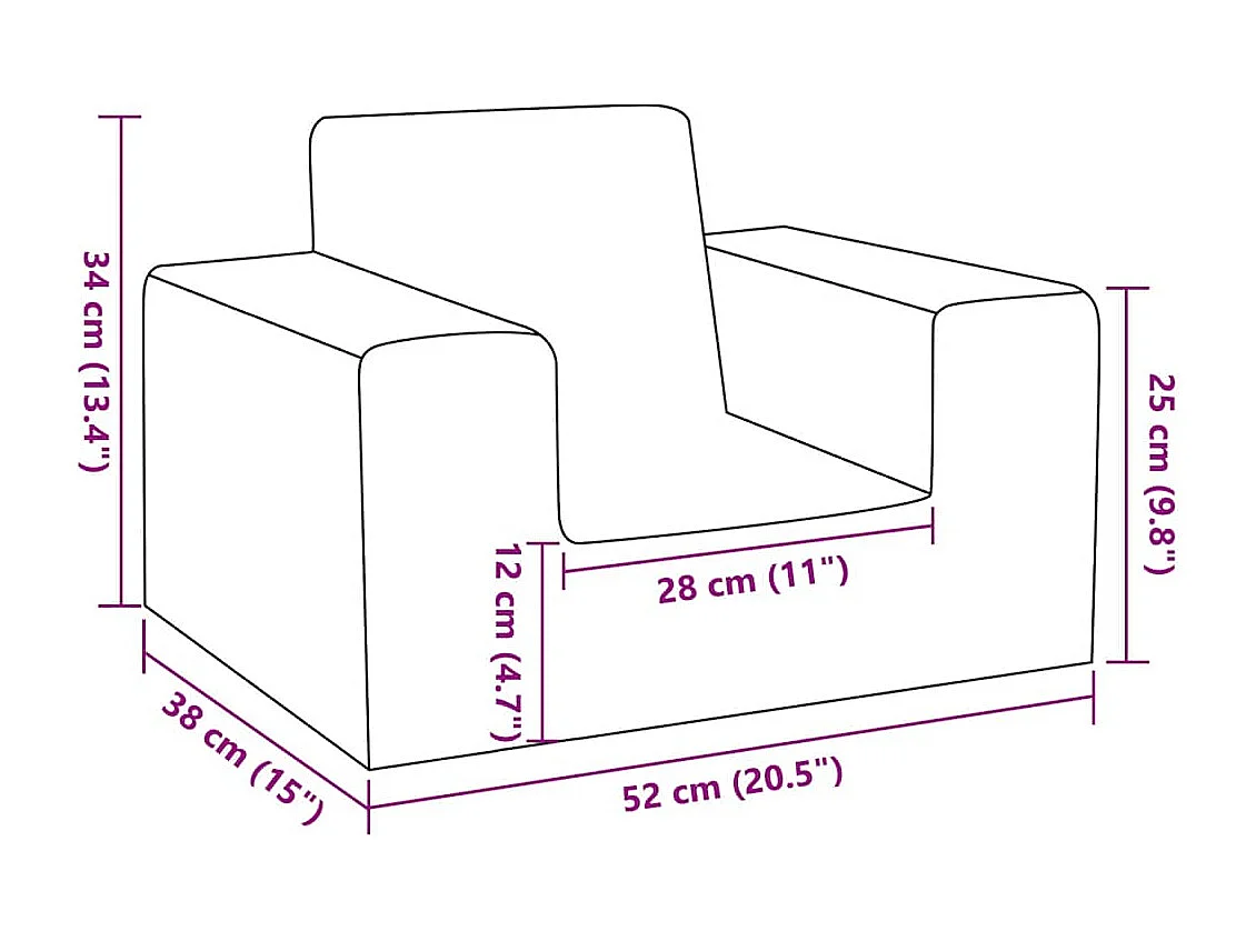 Kindersofa Creme Weicher Plüsch