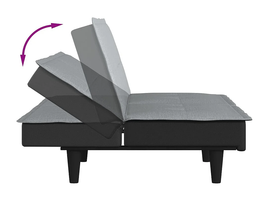 Canapé-lit à gris clair tissu