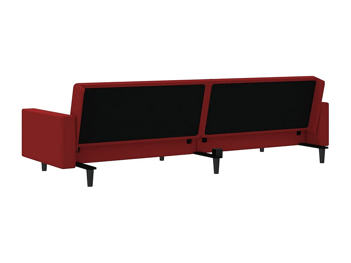 Canapé-lit 2 places rouge bordeaux velours