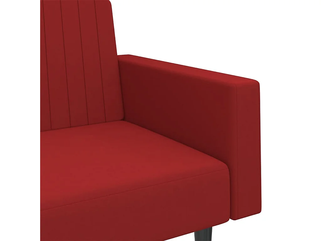 Canapé-lit 2 places rouge bordeaux velours