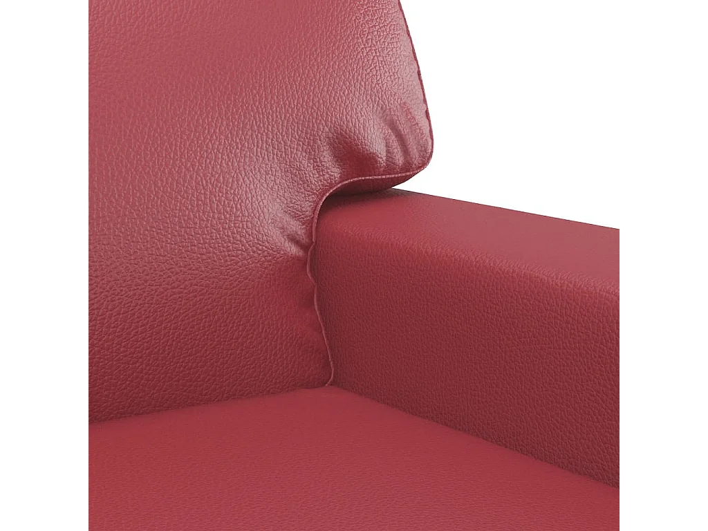 3-teiliges Sofa-Set, burgunderrot, Kunstleder