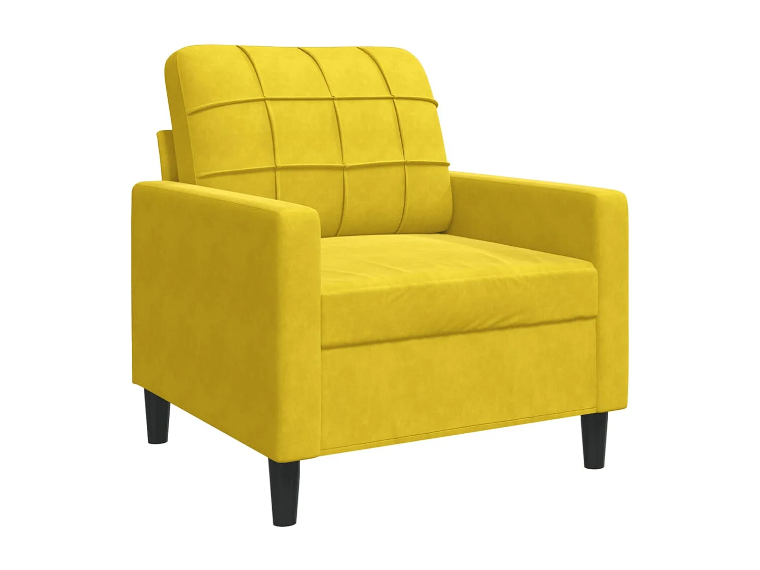 Set di 4 divani con cuscini in velluto giallo